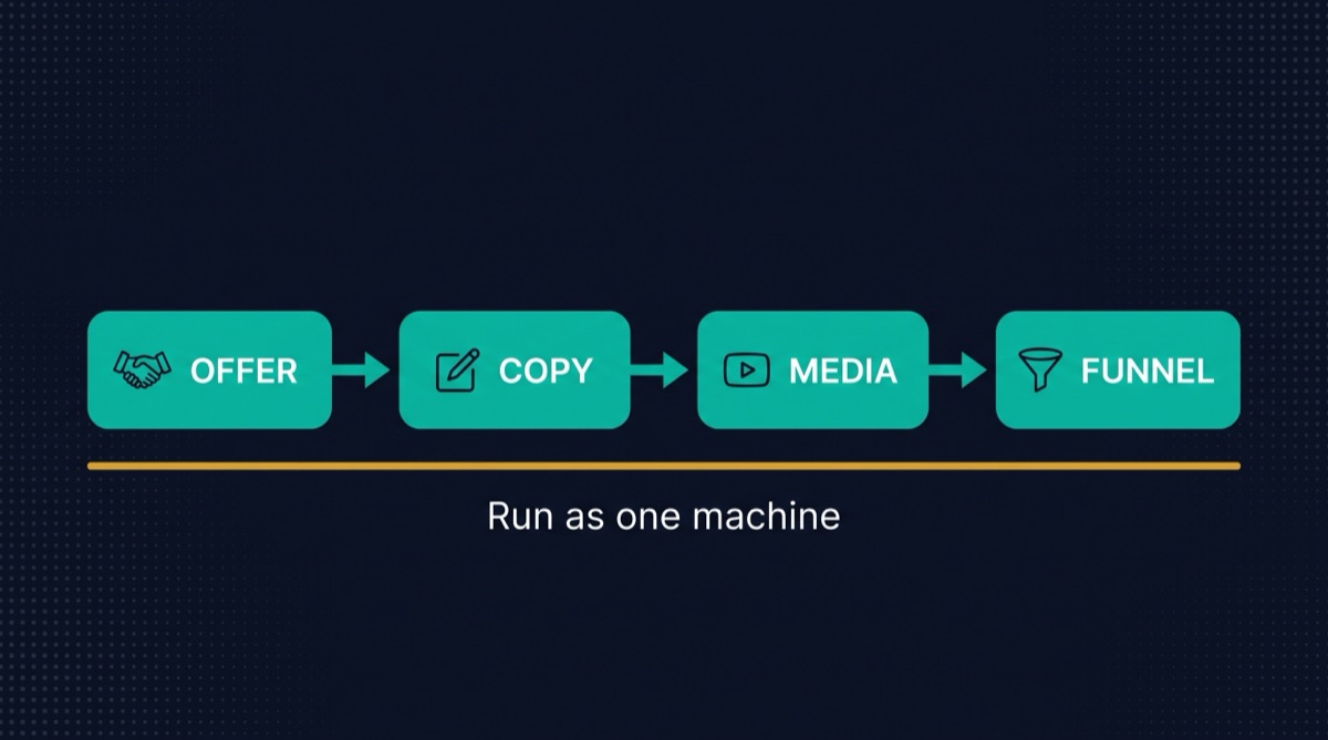 My four-layer B2B lead generation method for the GCC: engineer the offer, write the copy, buy the media with a consolidated creative-fed structure, then qualify with a BANT funnel so calls arrive sales-ready.