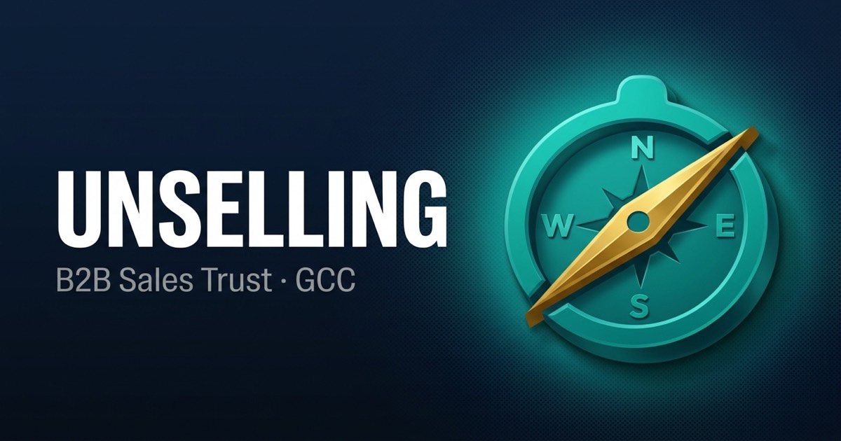 A teal compass representing honest B2B sales advice that points buyers the right way